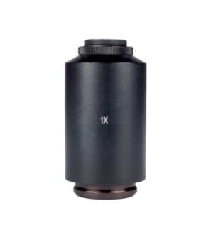 Motic 1.0x C-Mount Camera Adapter for trinocular microscopes and 1″ sensor cameras.