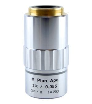 Mitutoyo 2× M-Plan Apo Objective Lens – infinity-corrected long working distance lens.